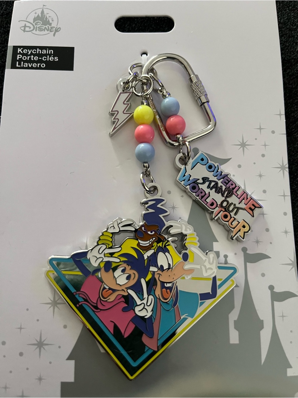 Disney Parks Goofy Movie Max & Goofy Powerline Stand Out World Tour Keychain NWT